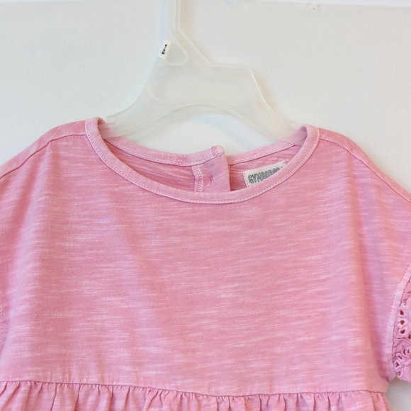 GYMBOREE | Toddler Girl's Crew Neck Solid Eyelet Flutter Sleeve Dress, 3T - Picture 3 of 7